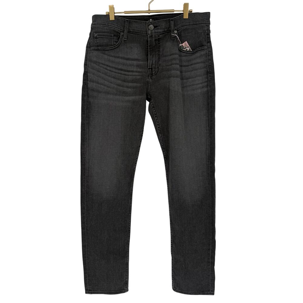 7 for All Mankind Active Sport Paxtyn Skinny Jeans, Grey Wash Men's Size 34 NWOT